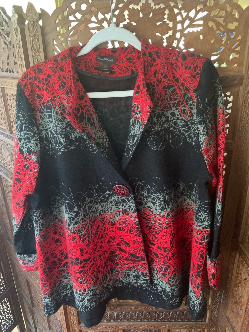 Multiples Red and Black Abstract  Top
